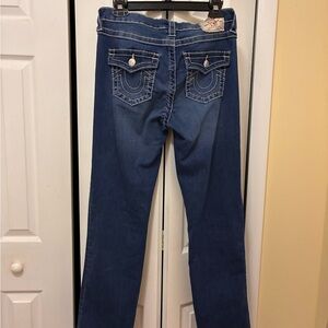 True Religion Women's Classic Blue Straight Leg Jeans